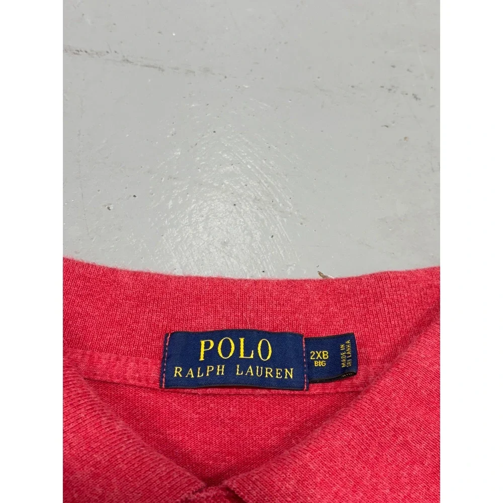 Polo Ralph Lauren Men 2XB Big Red Heather Short Sleeve Pique Polo Blue Pony